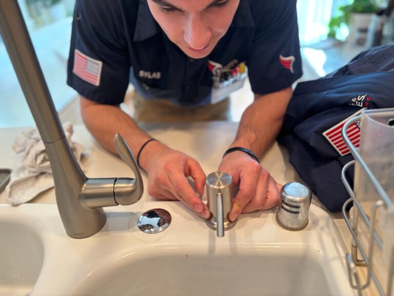 A man in black uniform having a demo about the job